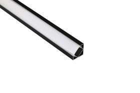 M7418  Tiras LED Strips 2m Corner Aluminium Profile With Diffuser 18 x 18mm Suitable For Tiras LED Strips Black